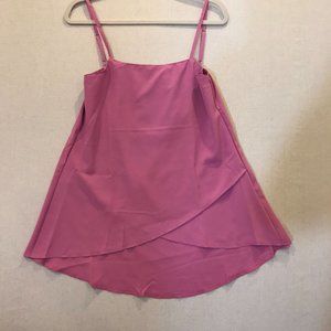 Women's Cami Tank Top Solid Strap Ruffle Sleeveless Shirt Chiffon Loose Tunic